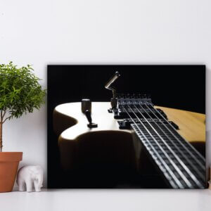 Placa Decorativa MDF Música Guitarra Fundo Preto