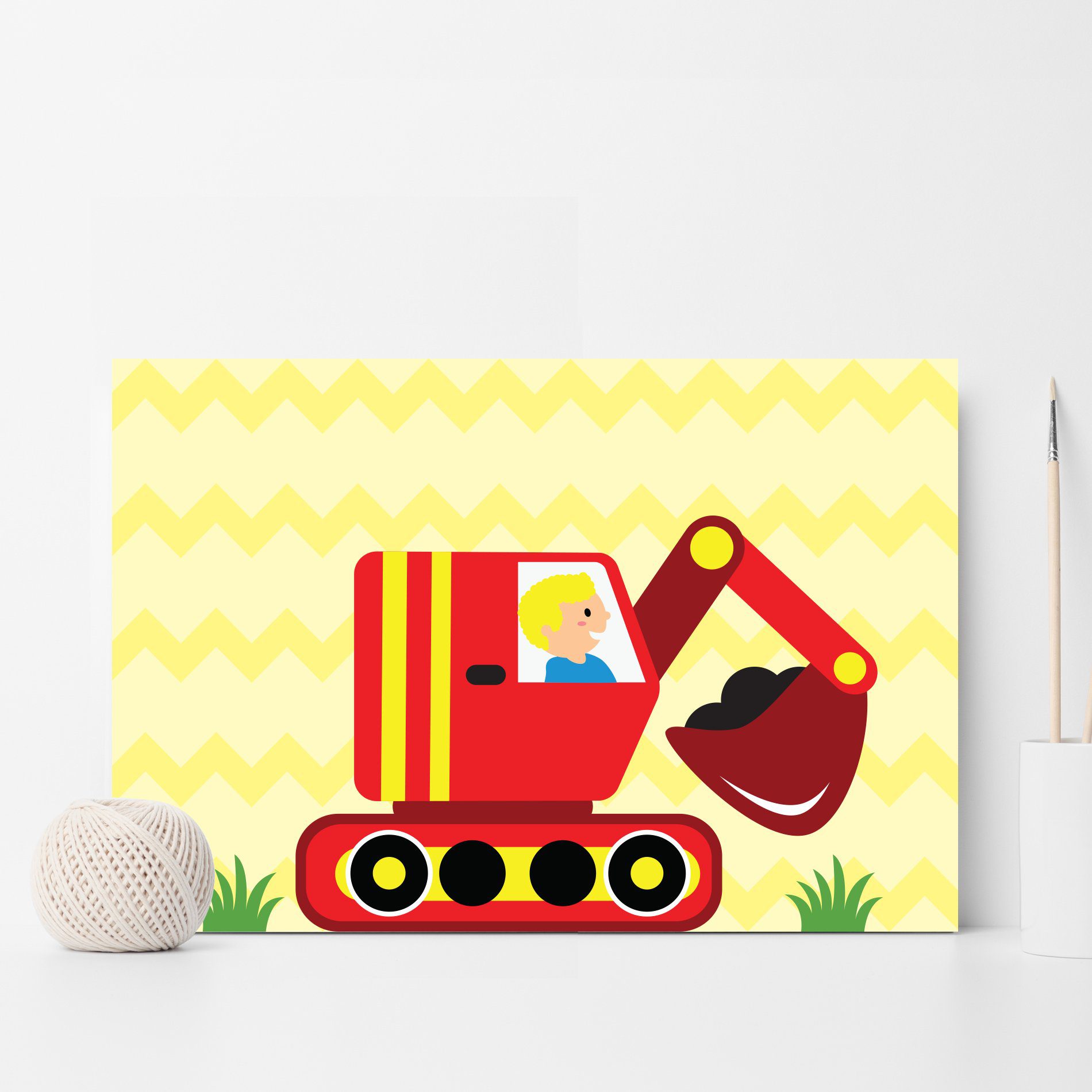 Placa Decorativa MDF Infantil Tratorzinho