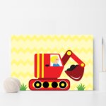 Placa Decorativa MDF Infantil Tratorzinho 30x40