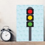 Placa Decorativa MDF Infantil Semáforo
