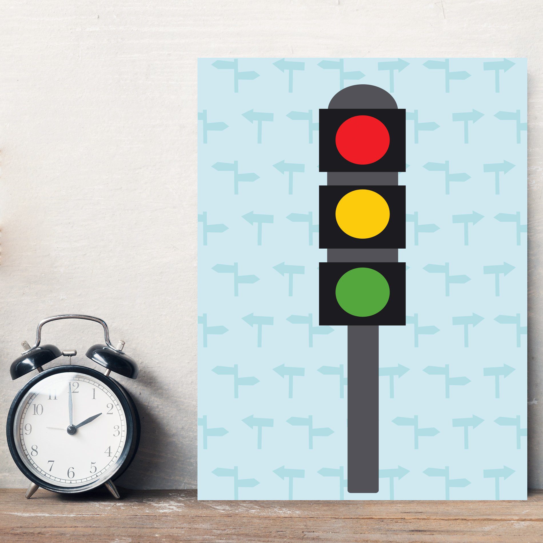 Kit Placa Decorativa MDF Infantil Carros na Cidade 4un