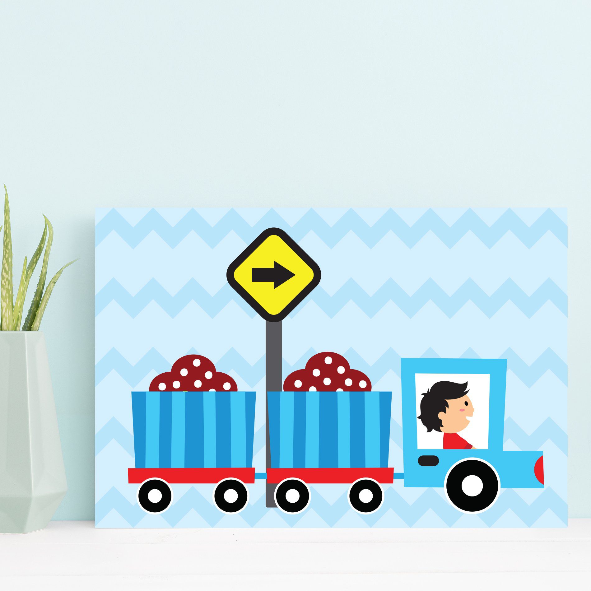Kit Placa Decorativa MDF Infantil Carros na Cidade 4un