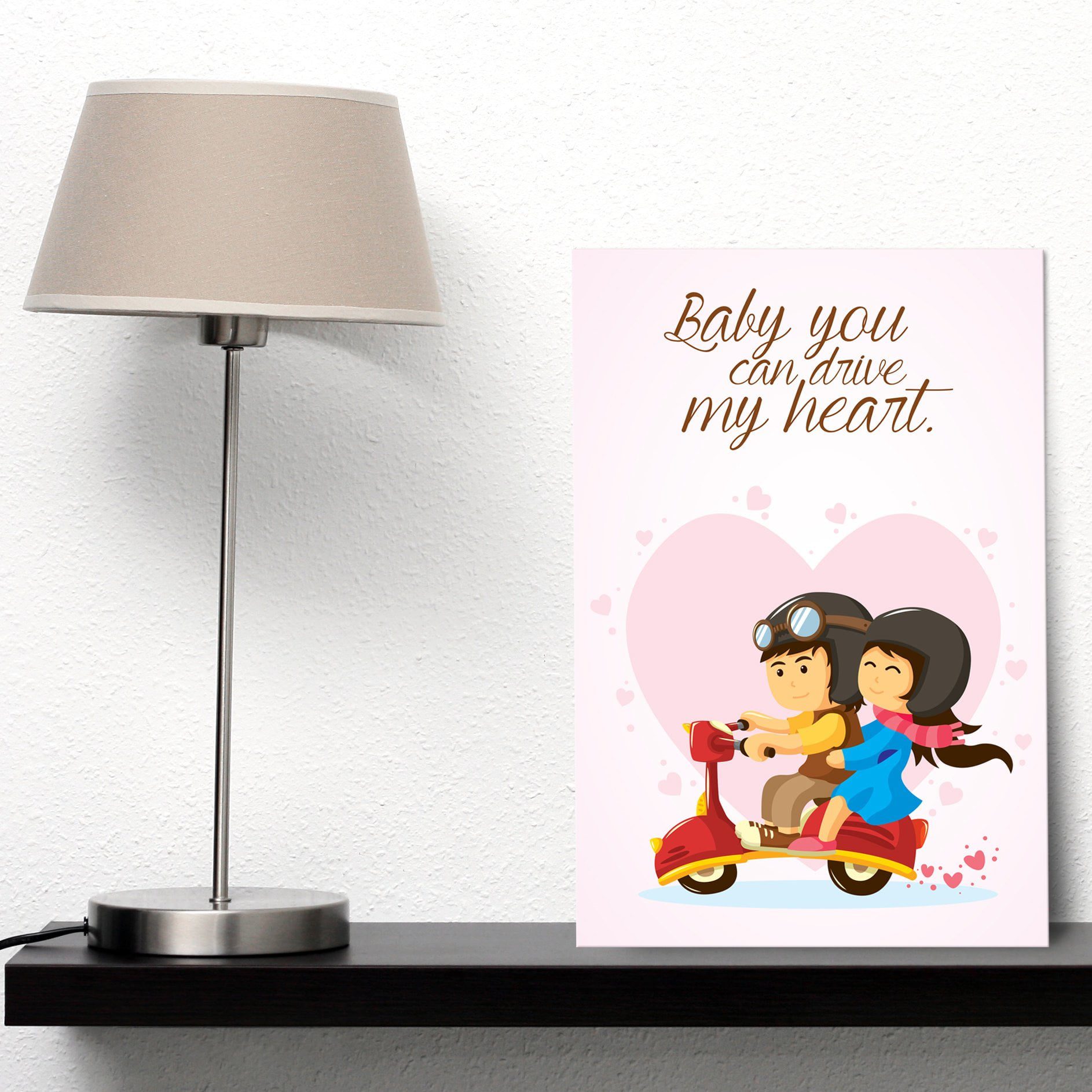 Placa Decorativa MDF Namorados na Moto