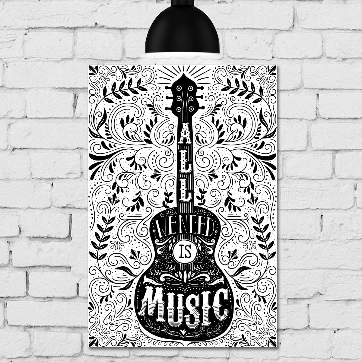 Placa Decorativa MDF All We Need Is Music