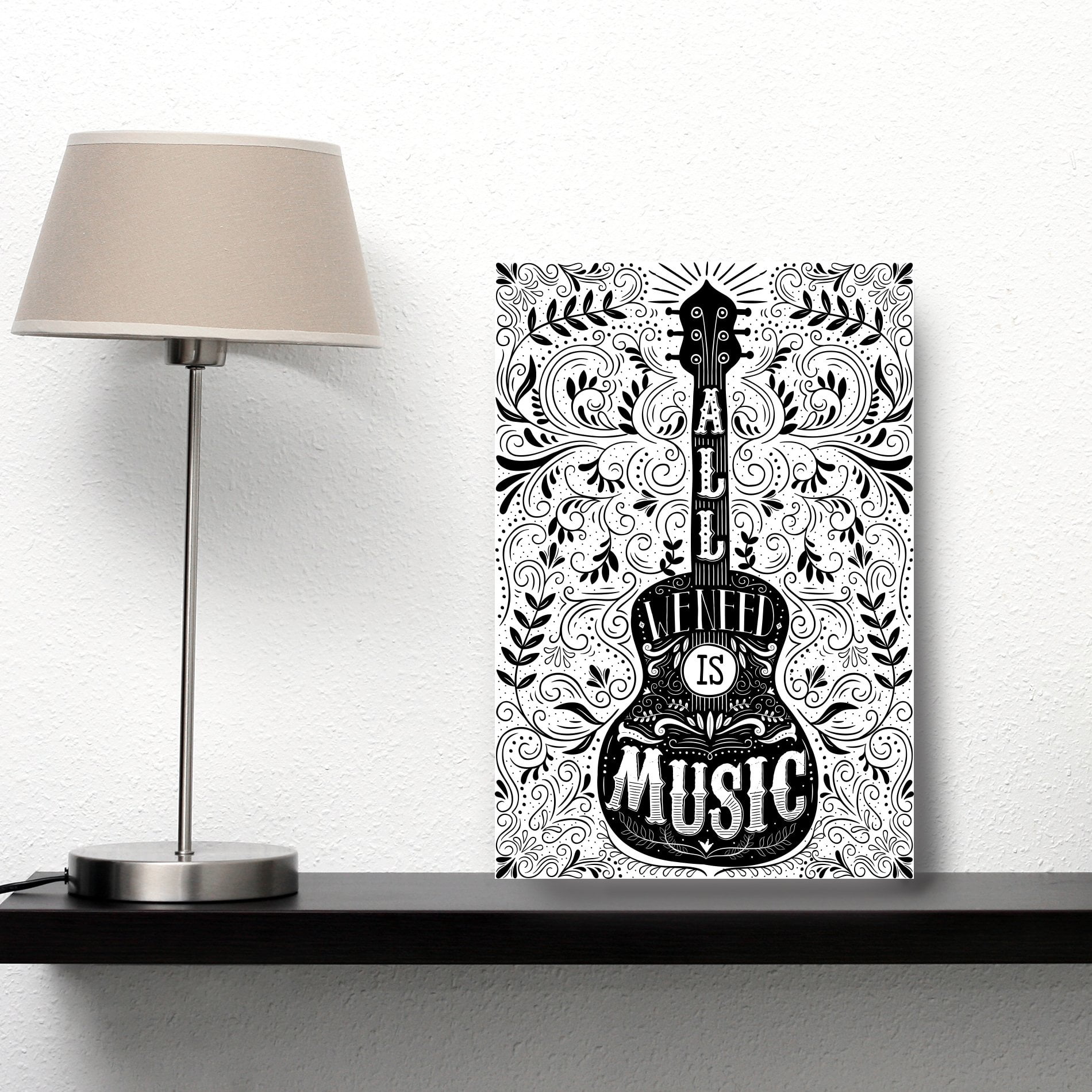 Placa Decorativa MDF All We Need Is Music