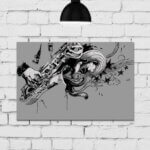Placa Decorativa MDF Musico Sax