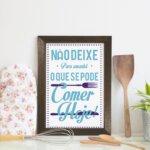 Quadro Cozinha Frase Não deixe para amanhã 22x32 Moldura Marrom