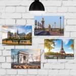 Placa Decorativa MDF Fotos de Paris Kit 4un 30x40cm