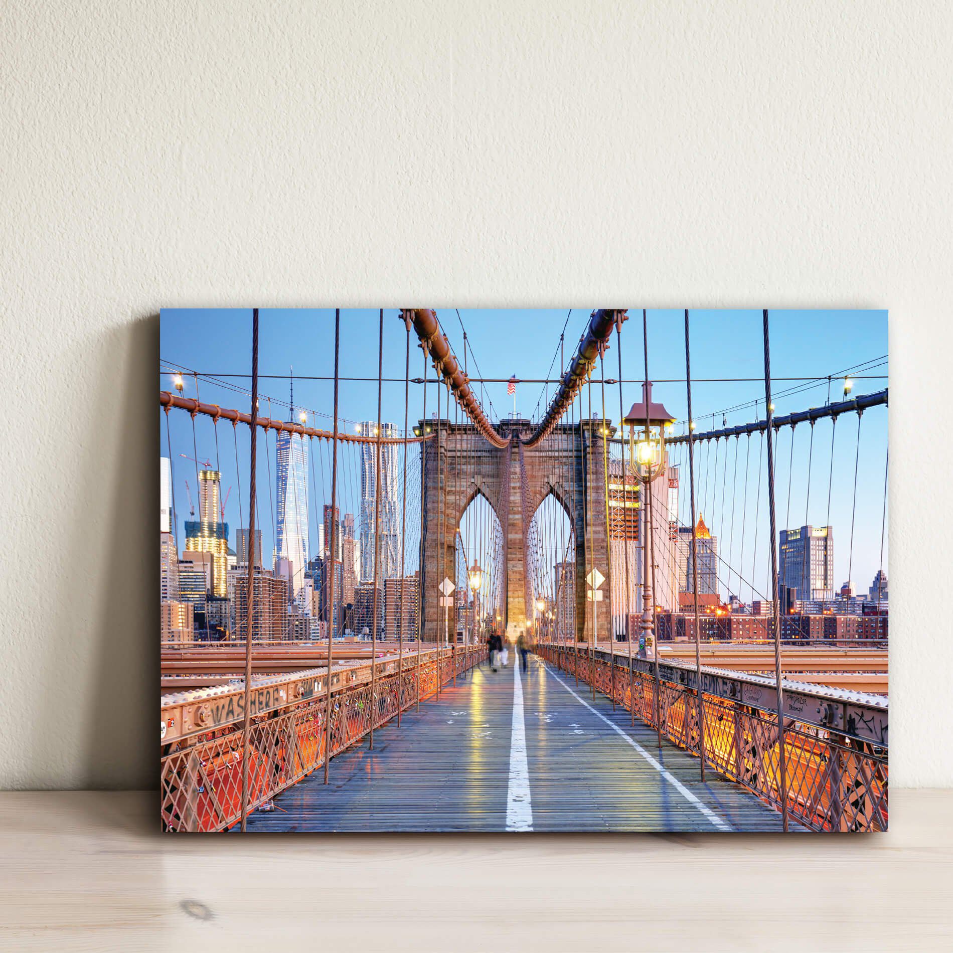 Placa Decorativa Foto New York Ponte Brooklyn