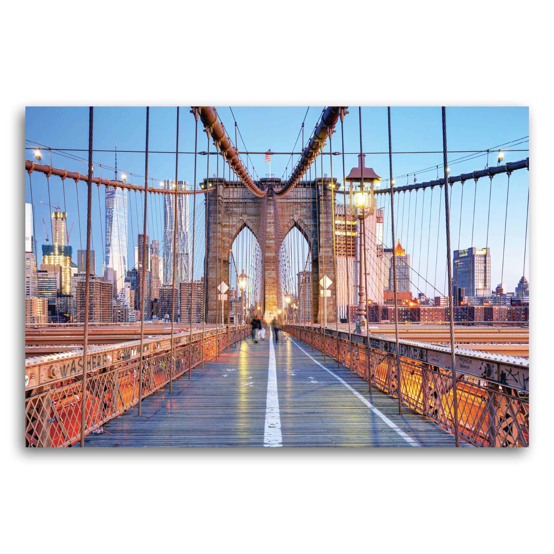 Placa Decorativa Foto New York Ponte Brooklyn