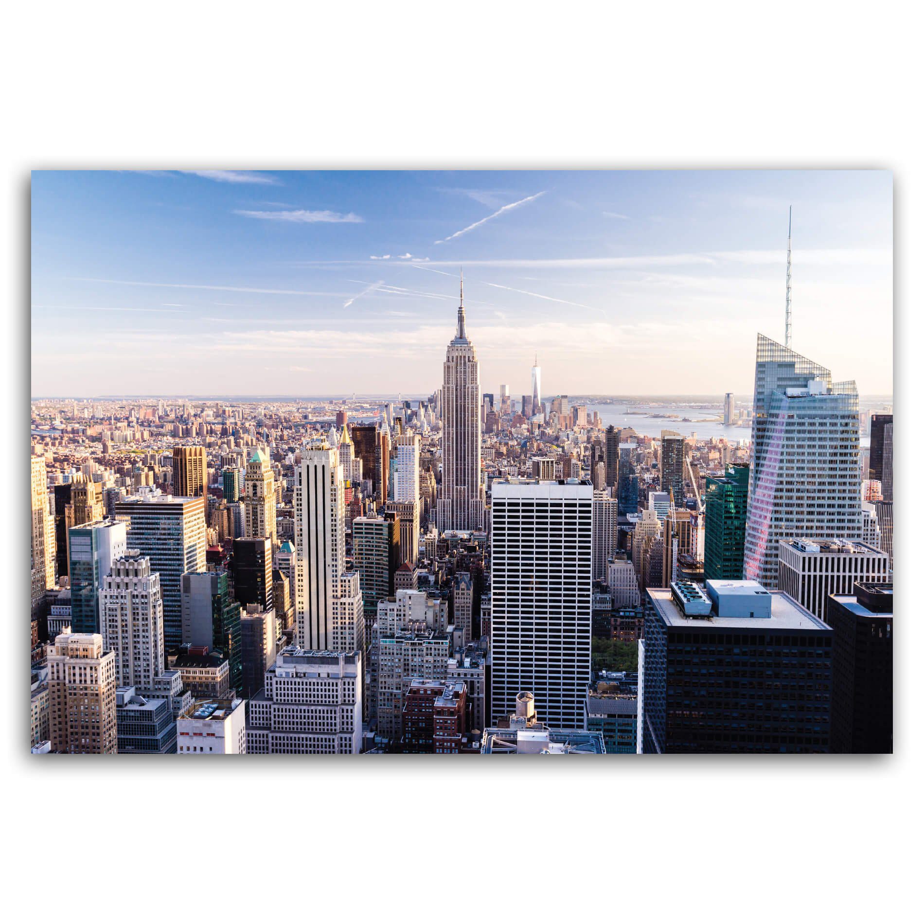 Placa Decorativa Foto New York Aereo