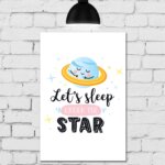 Placa Decorativa Infantil em MDF Planeta Soneca 30x40cm