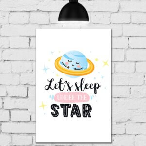 Placa Decorativa Infantil em MDF Planeta Soneca