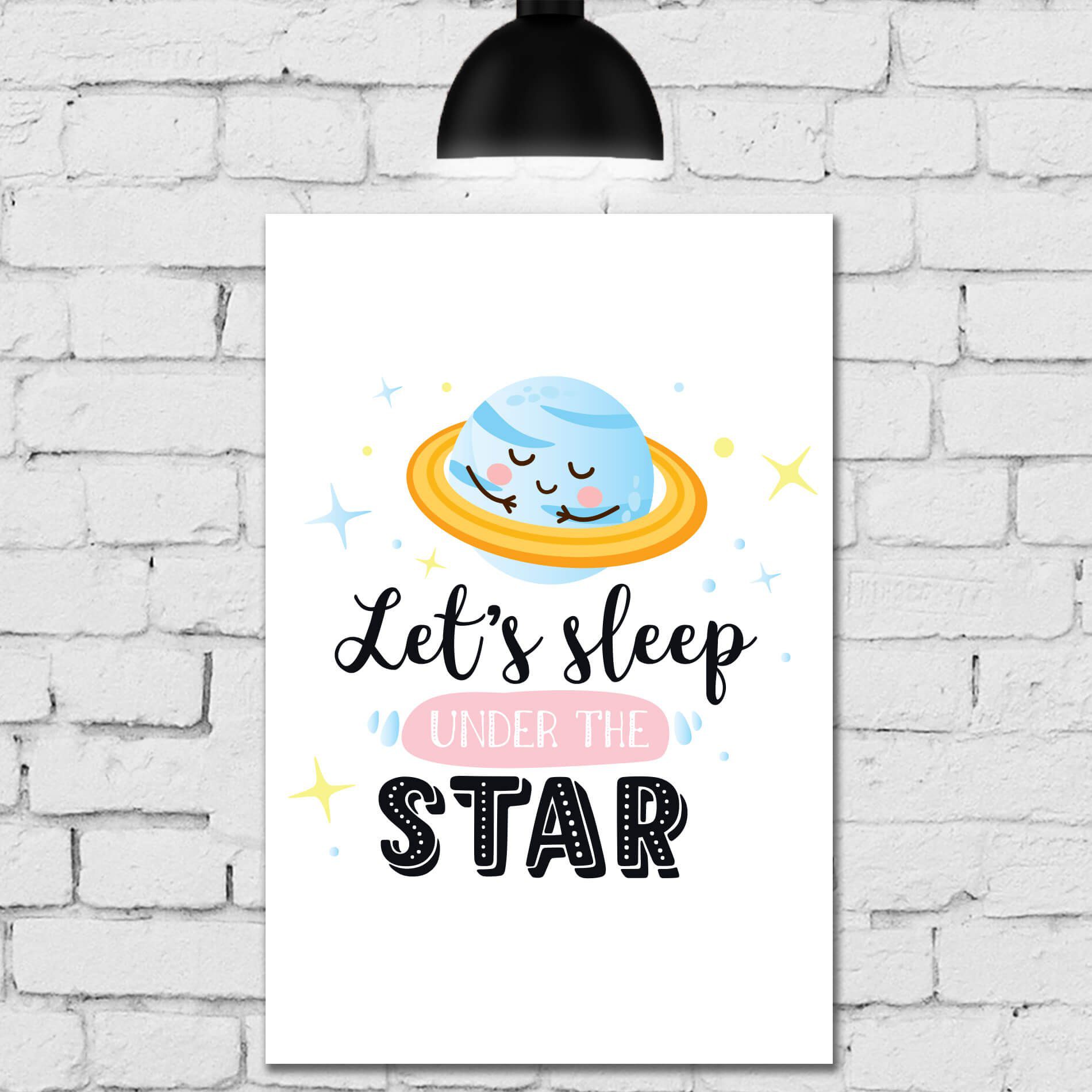 Placa Decorativa Infantil em MDF Planeta Soneca