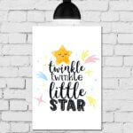 Placa Decorativa Infantil em MDF Estrela Soneca 20x30cm
