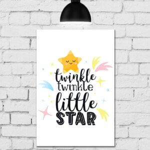 Placa Decorativa Infantil em MDF Estrela Soneca