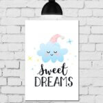 Placa Decorativa Infantil em MDF Nuvem Soneca 20x30cm