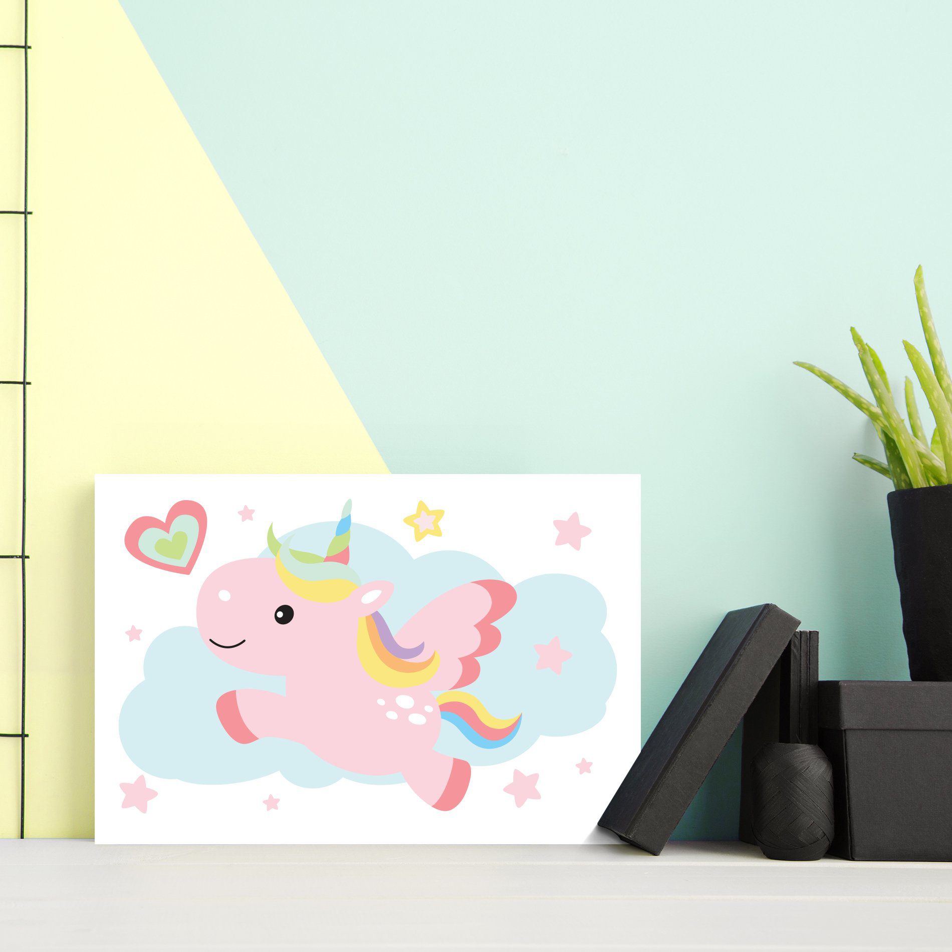 Placa Decorativa MDF Infantil Unicórnio Nuvem