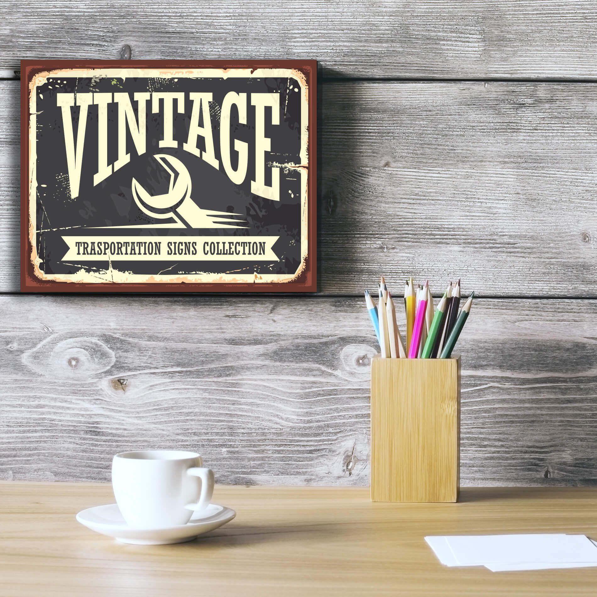 Placa Decorativa Vintage Carros Transportation