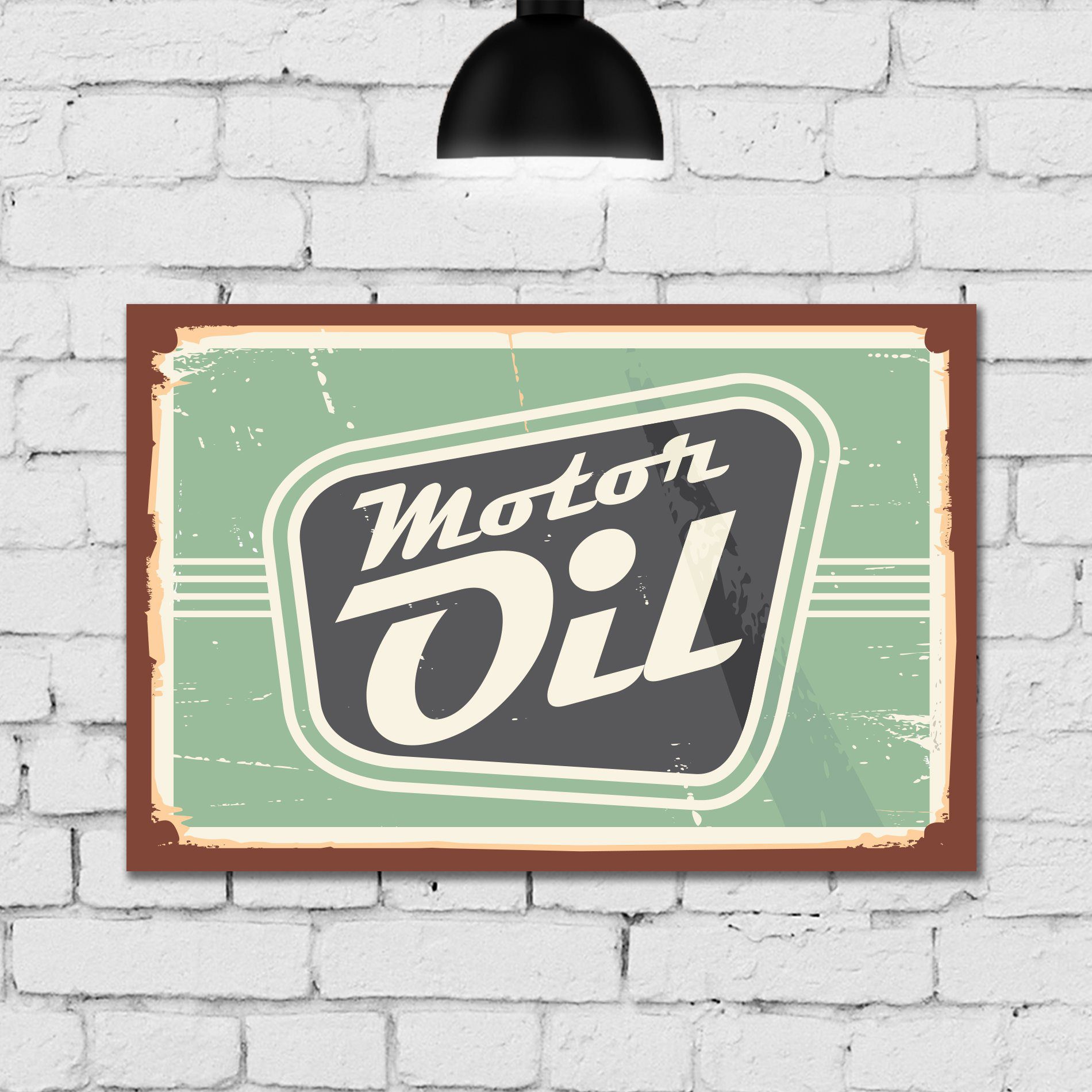 Placa Decorativa MDF Vintage Carros Gasolina Kit 4un