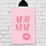 Placa Decorativa MDF Romântica XOXO