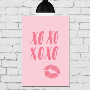 Placa Decorativa MDF Romântica XOXO 20x30cm