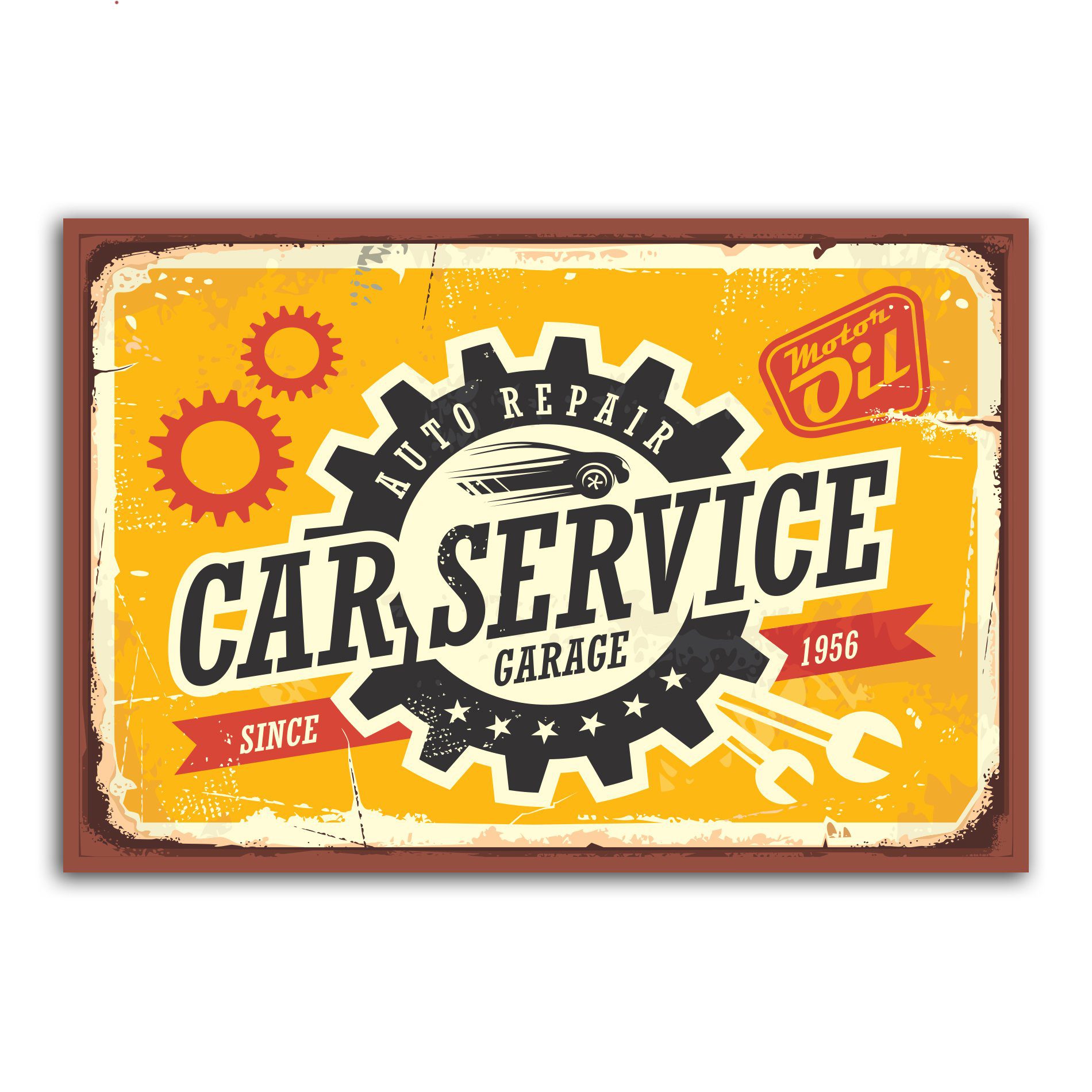 Placa Decorativa Vintage Carros Car Service