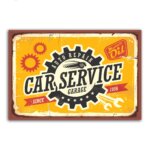 Placa Decorativa Vintage Carros Car Service 30x40cm