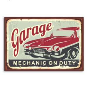 Placa Decorativa Vintage Carros Garage 20x30cm