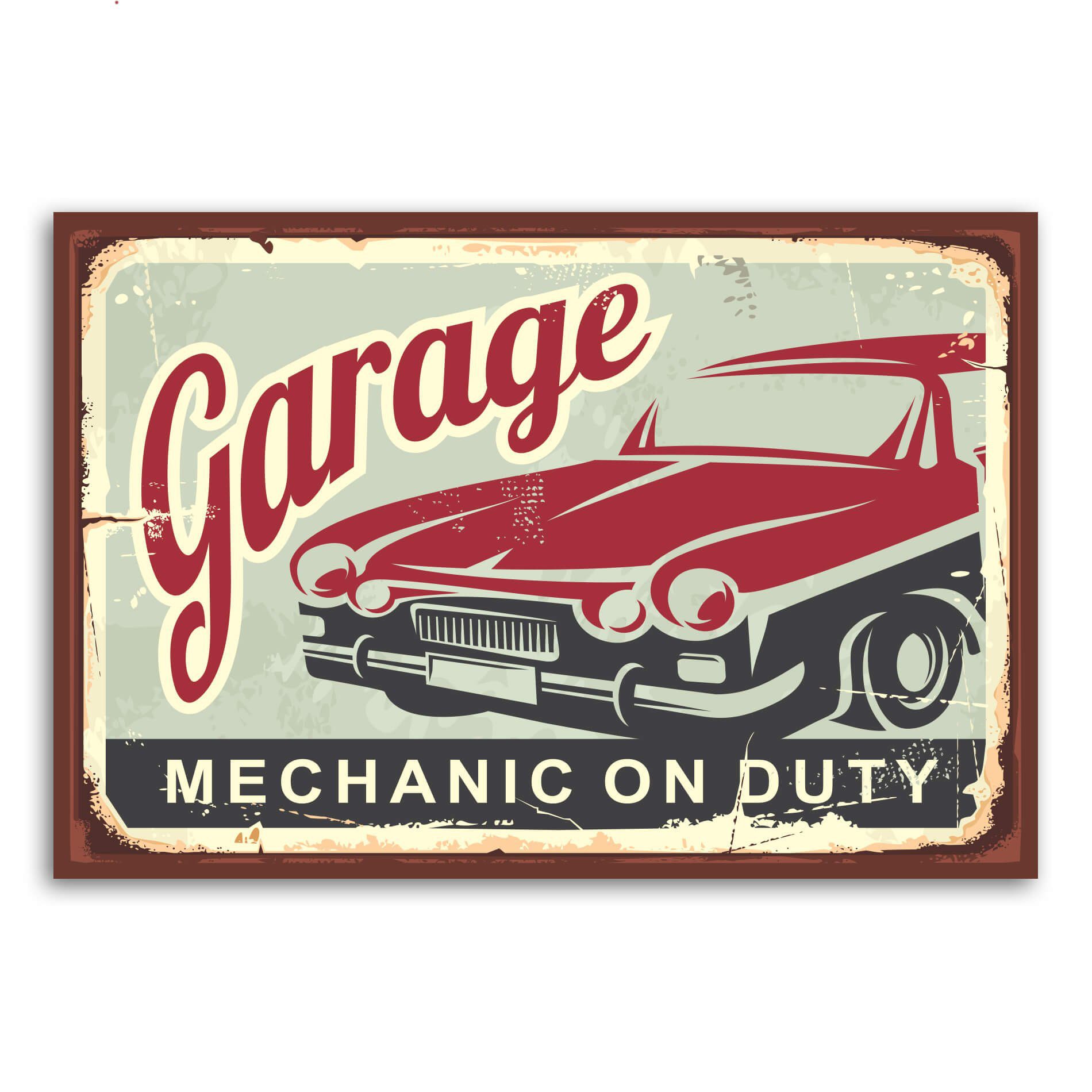 Placa Decorativa Vintage Carros Garage 20x30cm