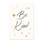 Placa Decorativa Frase Be Kind Azul e Estrela 20x30cm