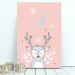 Placa Decorativa MDF Infantil Alce 30x40cm