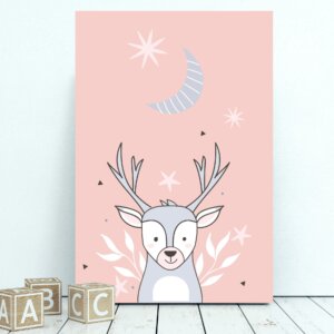 Placa Decorativa MDF Infantil Alce 30x40cm