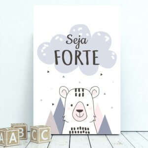 Placa Decoração Escandinava MDF Ursinho 30x40cm
