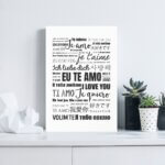 Placa Decorativa Eu Te Amo Idiomas 30x40cm