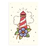 Placa Decorativa Vintage MDF Marinha Farol 20x30cm