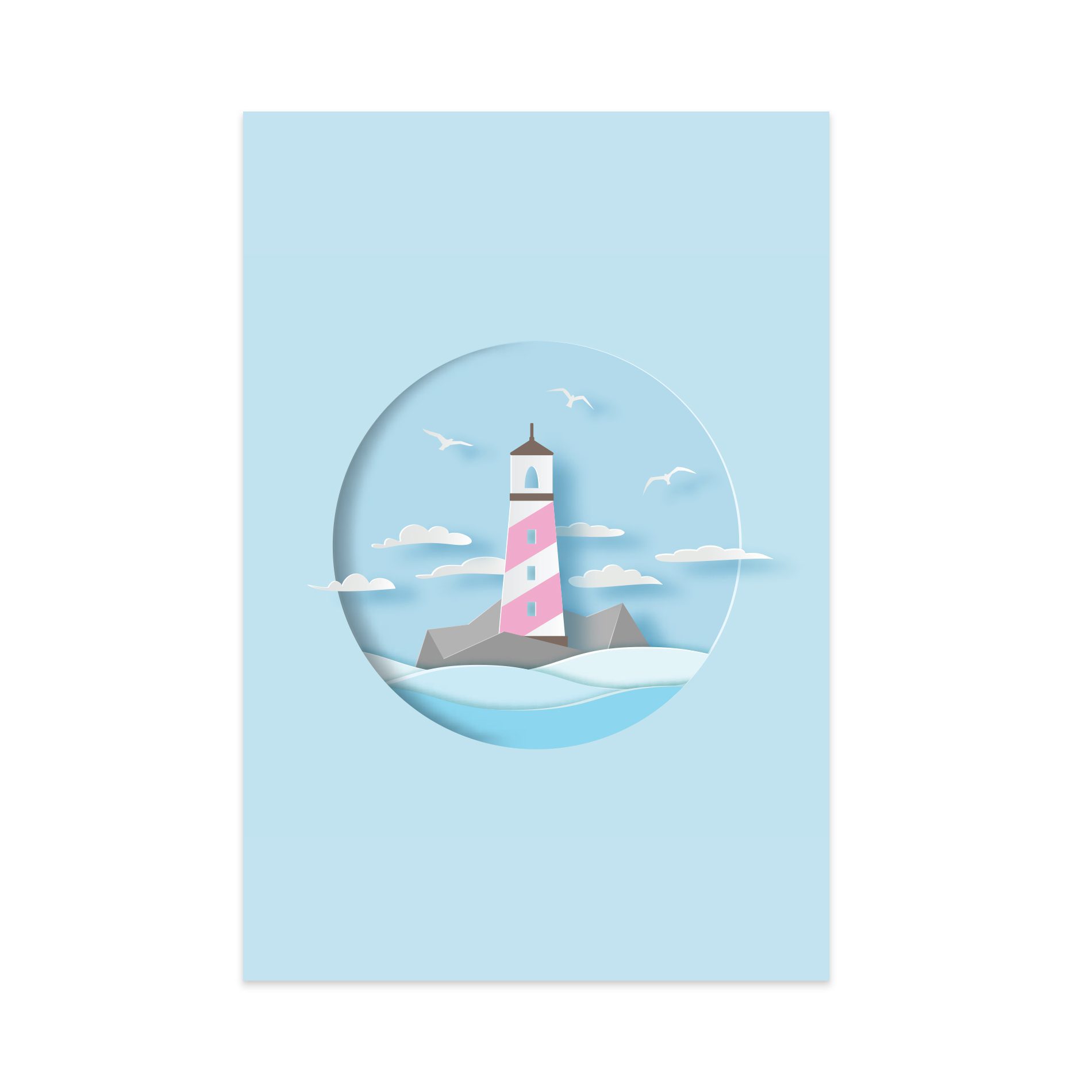 Placa Decorativa Farol Praia Infantil 20x30cm,Placa Decorativa Farol Praia Infantil 20x30cm