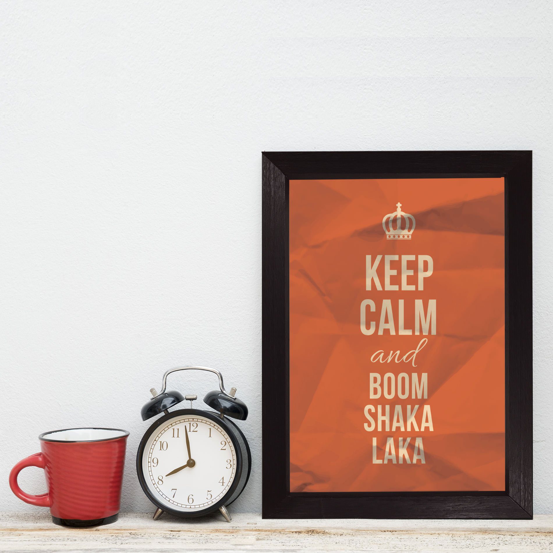 Quadro Frase com Moldura Preta Bomm Shaka Laka