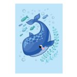 Placa Decorativa MDF Infantil Fundo do Mar Baleia 30x40cm