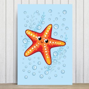 Placa Decorativa Infantil Fundo do Mar Estrela do Mar 20x30