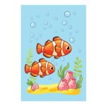 Placa Decorativa Infantil Fundo do Mar Peixes Palhaço 30x40