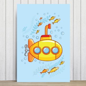 Placa Decorativa MDF Infantil Fundo do Mar Submarino 20x30cm