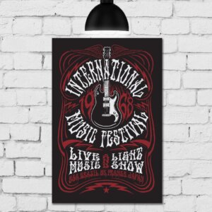 Placa Decorativa MDF Poster Rock