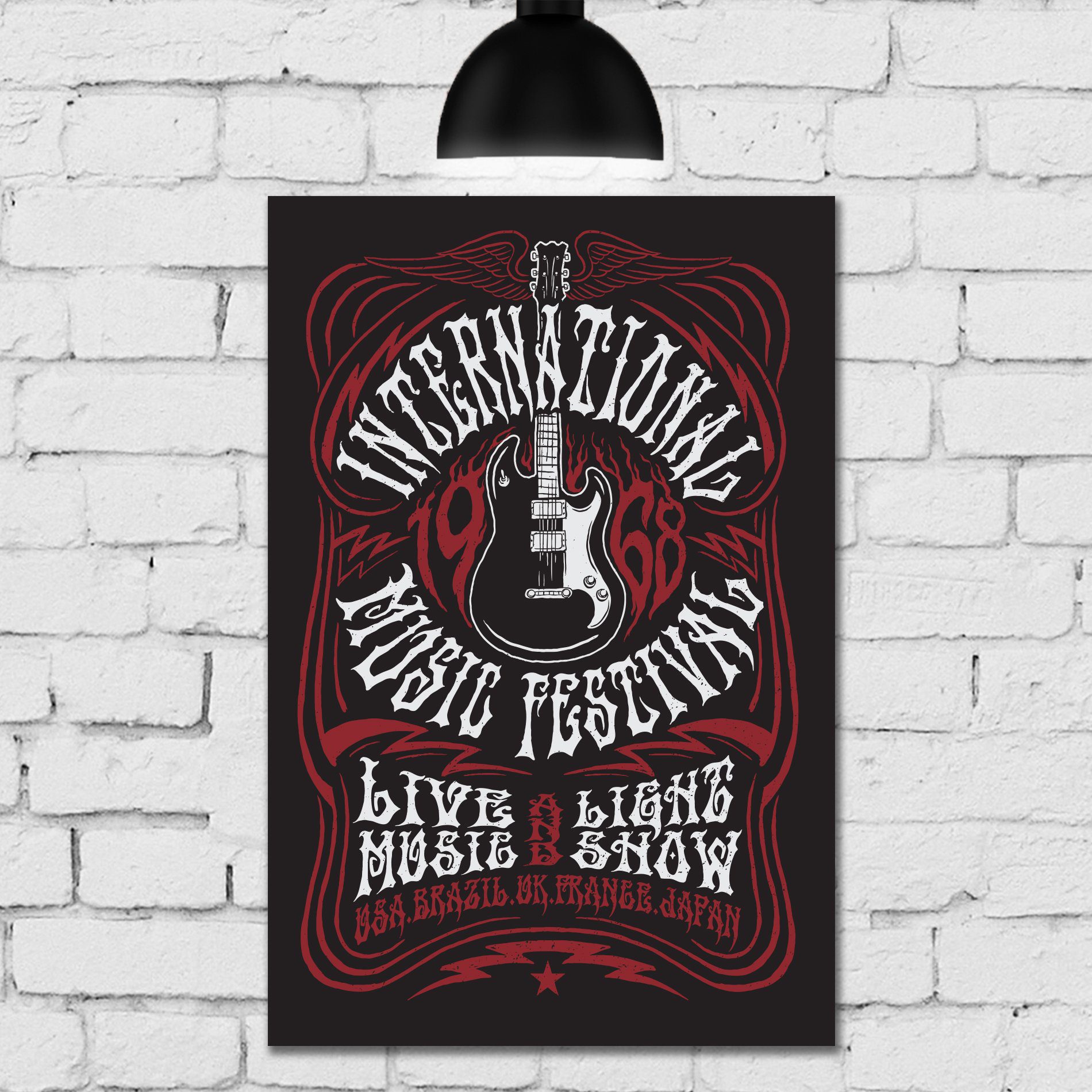 Placa Decorativa MDF Poster Rock