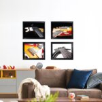Kit Quadro Decorativo MDF Guitarra 4 unidades
