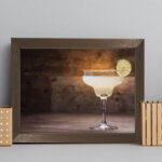Quadro Cozinha Bebida Margarita 22x32cm Moldura Marrom