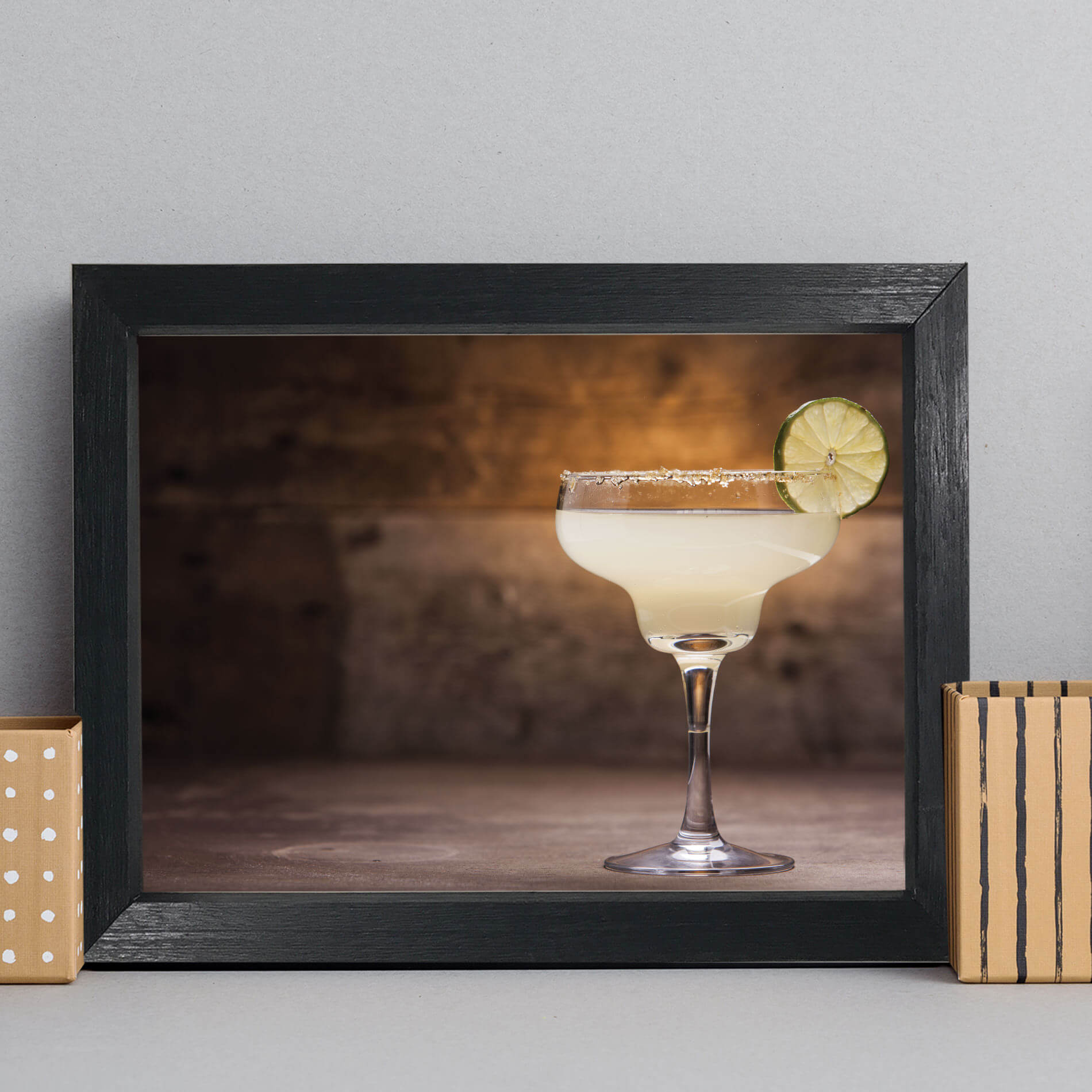 Quadro Cozinha Bebida Margarita 22x32cm Moldura Preta