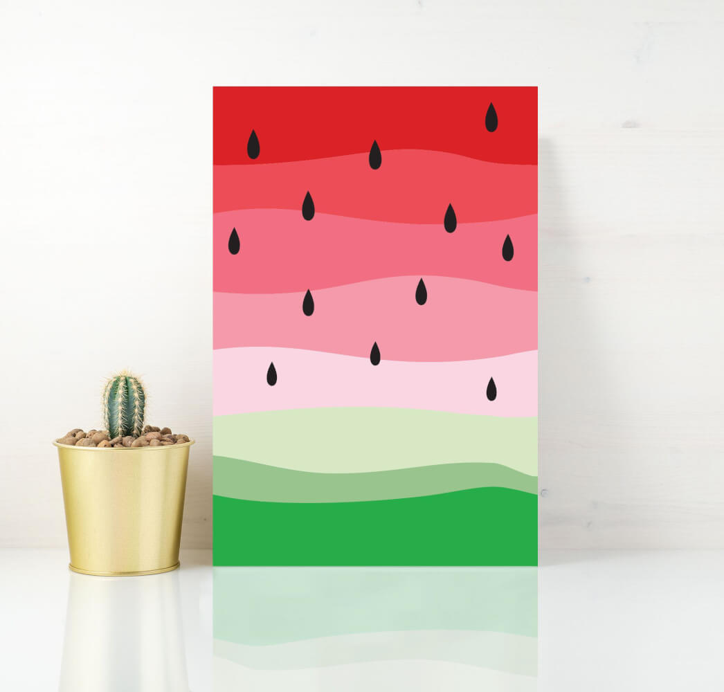 Placa Decorativa MDF Melancia Colorida 20x30cm