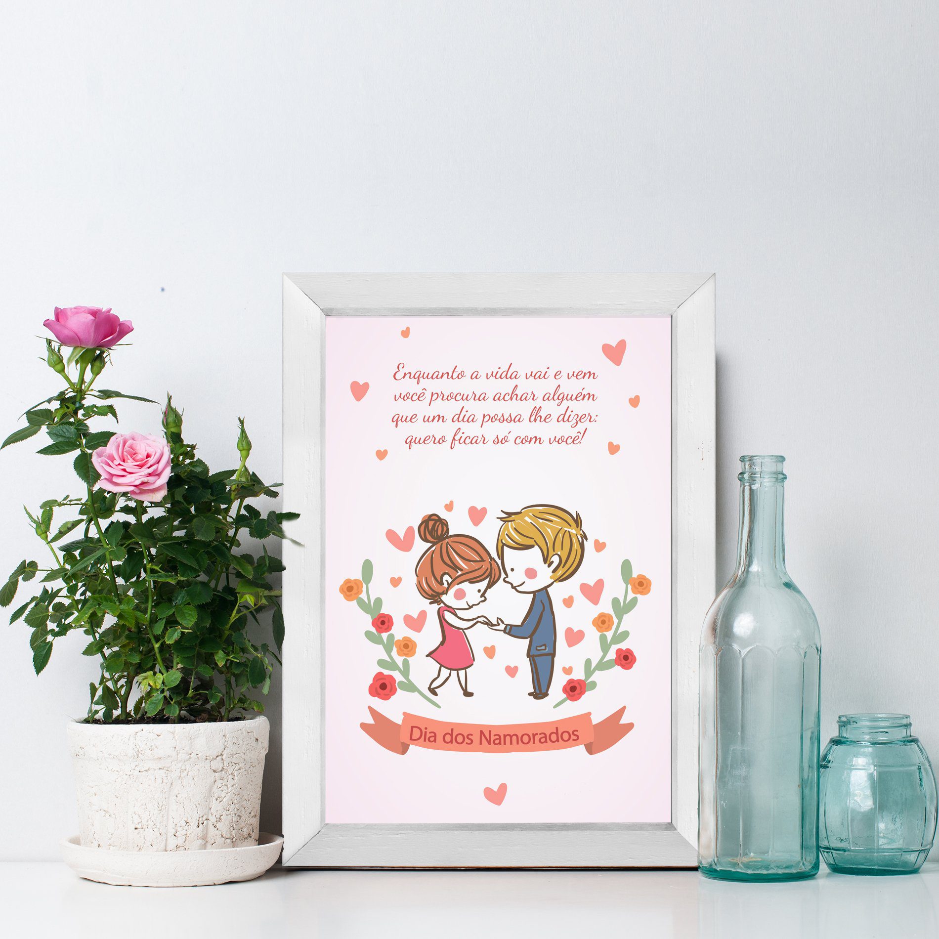 Quadro Cozinha Frase Não deixe para amanhã 22x32 Moldura Branca