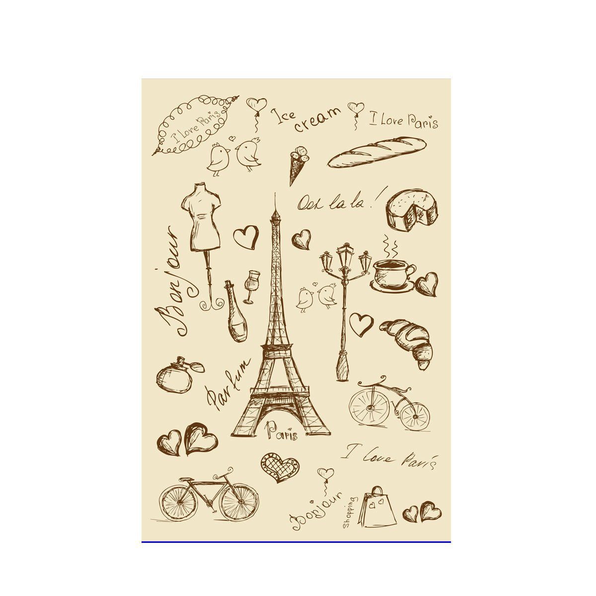 Placa Decorativa MDF Paris em Gravuras